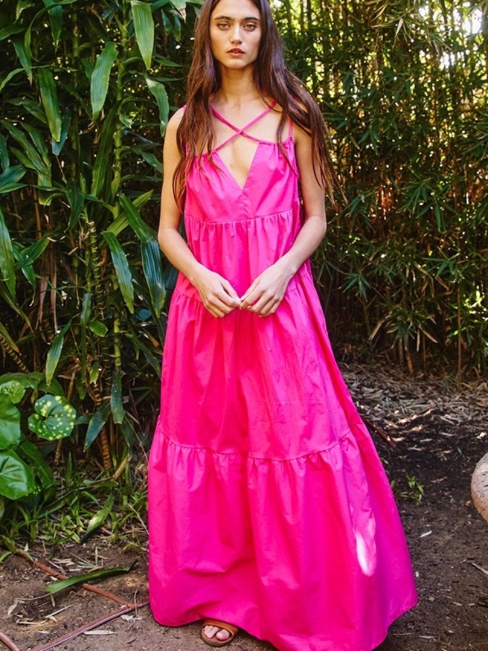 Strappy Pink Maxi Dress